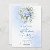 Sophisticeerde Boheemse Zachte Blauwe Hortensia Br Kaart (Voorkant)