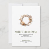 Sophisticeerde Kerstbal Ivoor Goud Schrift Feestdagenkaart (Voorkant)