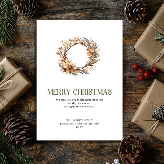Sophisticeerde Kerstbal Ivoor Goud Schrift Feestdagenkaart