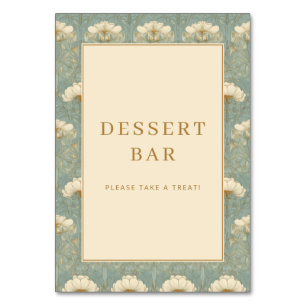 Sophisticeerde Tegelbloem Dessert Bar Bord Kaart