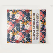 Sophistische 60e verjaardag bloemstuk achtergrond wandkleed (Voorkant (horizontaal))