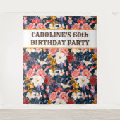 Sophistische 60e verjaardag bloemstuk achtergrond wandkleed (Voorkant)