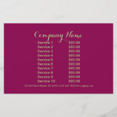 Sophistische vrouwelijke mode fuchsia damast flyer (Achterkant)