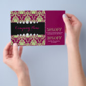 Sophistische vrouwelijke mode fuchsia damast flyer (Hand)