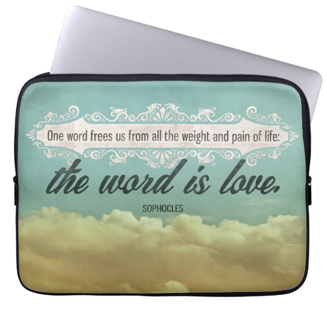 Sophocles Inspirerend Quote "Liefde" Laptop Sleeve (Voorkant)