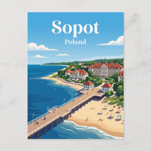 Sopot Polen Briefkaart (Voorkant)