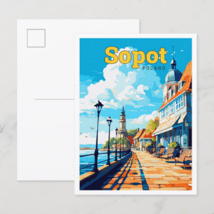Sopot Polen Reizen  Illustratie Briefkaart
