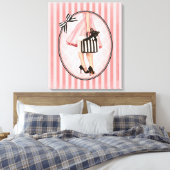 Sopping in de jaren vijftig canvas afdruk (Insitu (Slaapkamer))