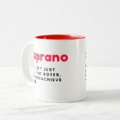 Sopraan cadeau mok, leuke grappige cadeau mok, koo tweekleurige koffiemok (Voorkant links)