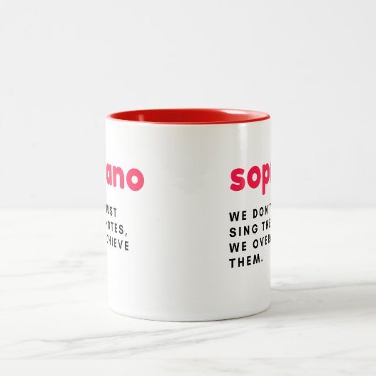 Sopraan cadeau mok, leuke grappige cadeau mok, koo tweekleurige koffiemok (Center)