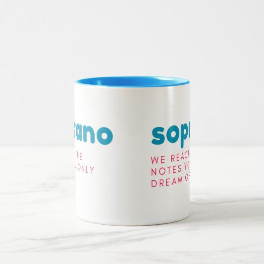 Sopraan cadeau mok, sopraan mok, grappig cadeau, k tweekleurige koffiemok (Center)