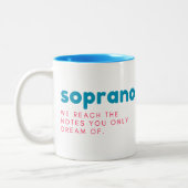 Sopraan cadeau mok, sopraan mok, grappig cadeau, k tweekleurige koffiemok (Links)