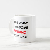 sopraan, geweldig koffiemok (Voorkant links)