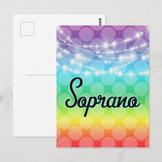 Sopraan Regenboog LGBT Gay Lichten Zangeres Briefkaart (Voorkant / Achterkant)
