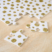 Soprano Gold Stippen - Gold White Faux Glitter Legpuzzel (Zijkant)