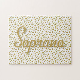Soprano Gold Stippen - Gold White Faux Glitter Legpuzzel
