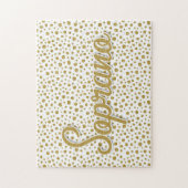 Soprano Gold Stippen - Gold White Faux Glitter Legpuzzel (Verticaal)