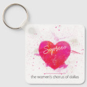 Soprano Musical Heart Singing Part Sleutelhanger (Voorkant)