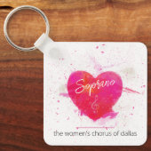 Soprano Musical Heart Singing Part Sleutelhanger (Voorkant)