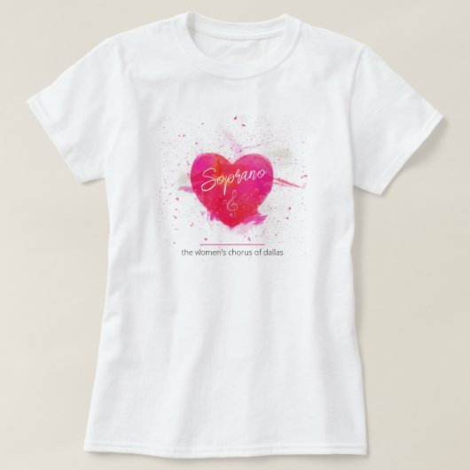 Soprano Musical Heart Singing Part T-shirt (Design voorkant)