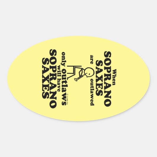 Soprano Saxes Verboden ovaal Sticker (Voorkant)