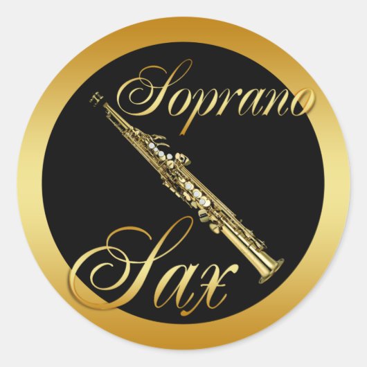 SOPRANO SAXOPHONE RONDE STICKER (Voorkant)