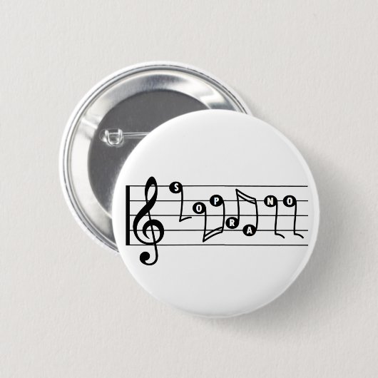Soprano Singer Musical Button (Voorkant /achterkant)