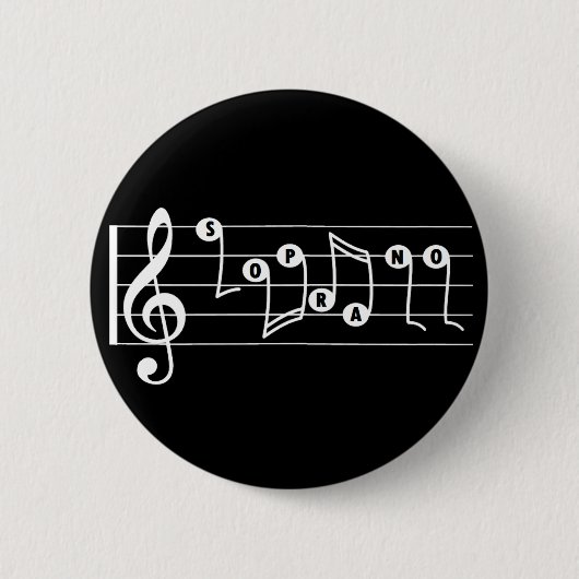 Soprano Singer Musical Button (zwart) (Voorkant)