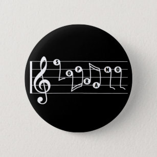 Soprano Singer Musical Button (zwart)