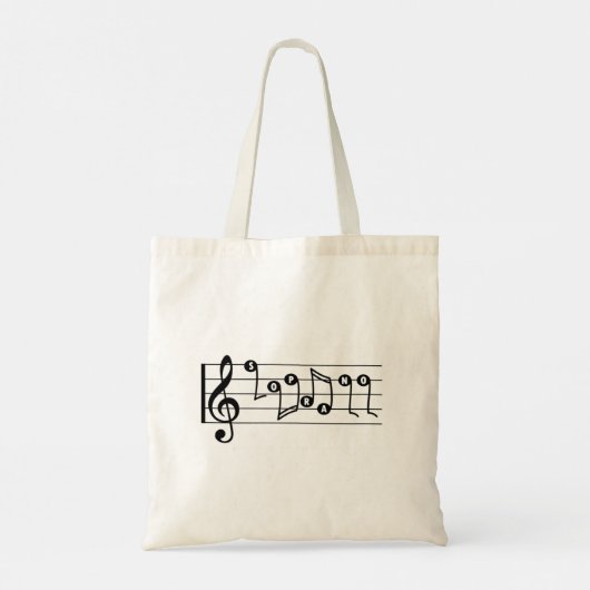 Soprano Singer Musical Treble Clef Notes Koor Tote Bag (Achterkant)