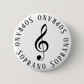 Soprano Singer Treble Clef Button (Voorkant)