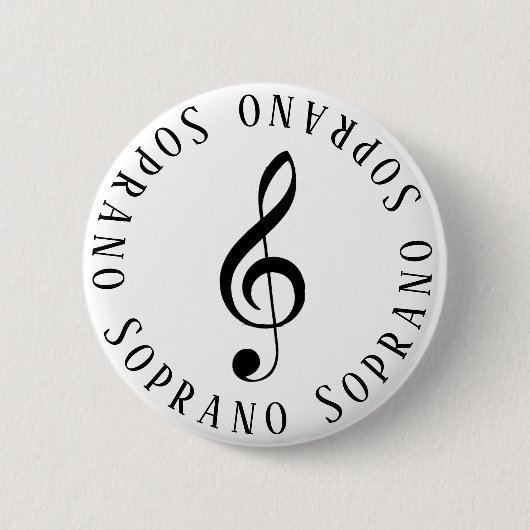 Soprano Singer Treble Clef Button (Voorkant)