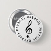 Soprano Singer Treble Clef Button (Voorkant /achterkant)