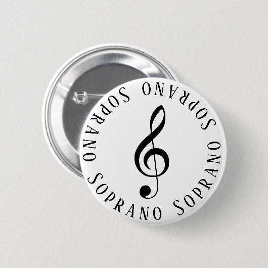 Soprano Singer Treble Clef Button (Voorkant /achterkant)