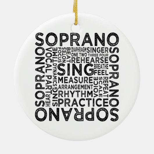 Soprano Typografie Keramisch Ornament (Achterkant)