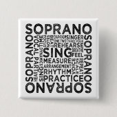 Soprano Typografie Vierkante Button 5,1 Cm (Voorkant)
