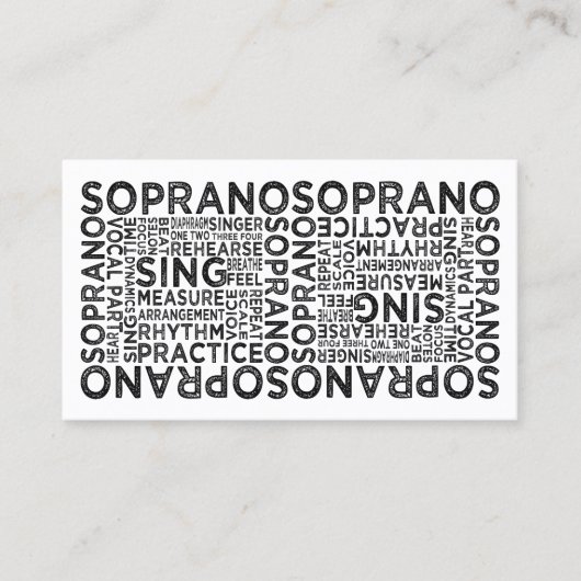 Soprano Typografie Visitekaartje (Voorkant)