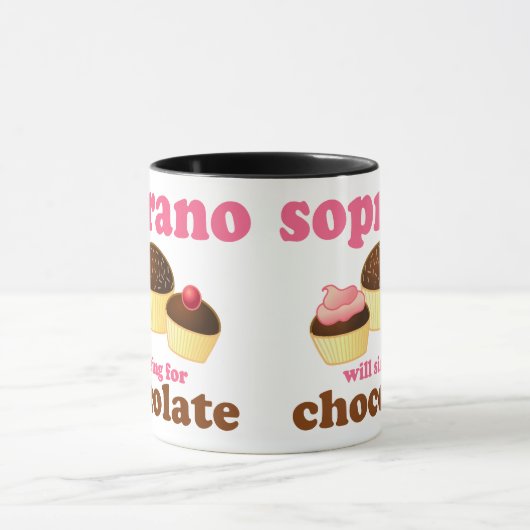 Soprano zal Sing for Chocolate Mok (Midden)