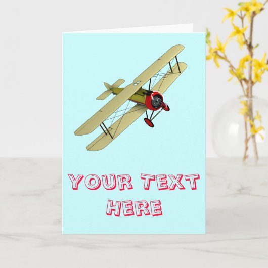 Sopwith Camel Biplane Kaart (Gele Bloem)