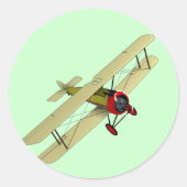 Sopwith Camel Biplane Ronde Sticker (Voorkant)