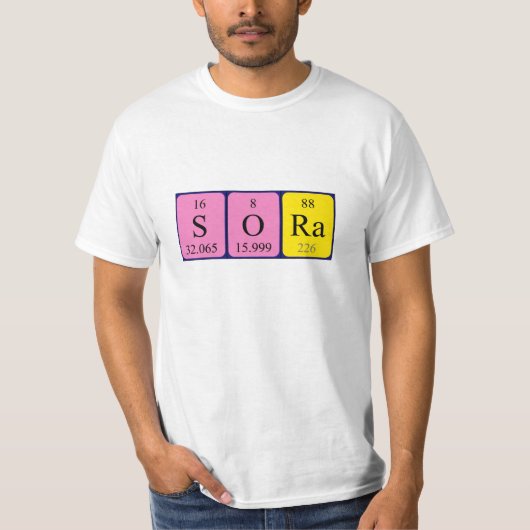 Sora periodiek lijstnaam shirt (Voorkant)