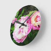 Sorbet Double Peony in de tuin ronde wandklok (Hoek)