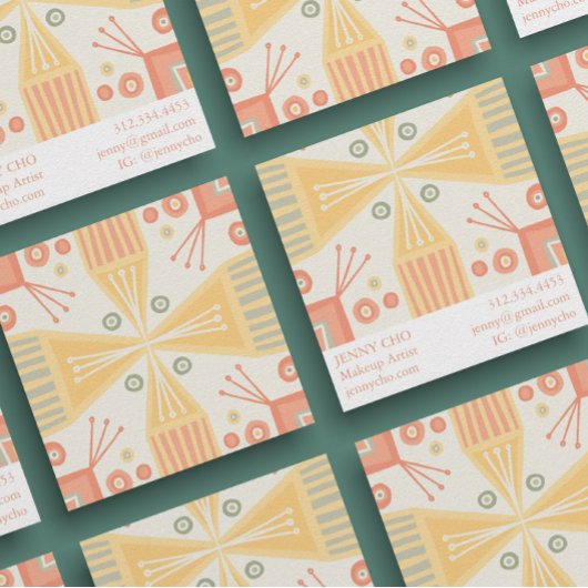 Sorbet Geometric Chic Modern Unieke Vierkante Visitekaartje