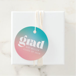 Sorbet Gradient Graduation Party Bedankjes Labels