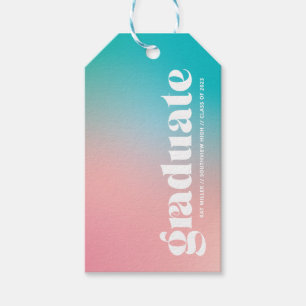 Sorbet Gradient Graduation Party Cadeaulabel
