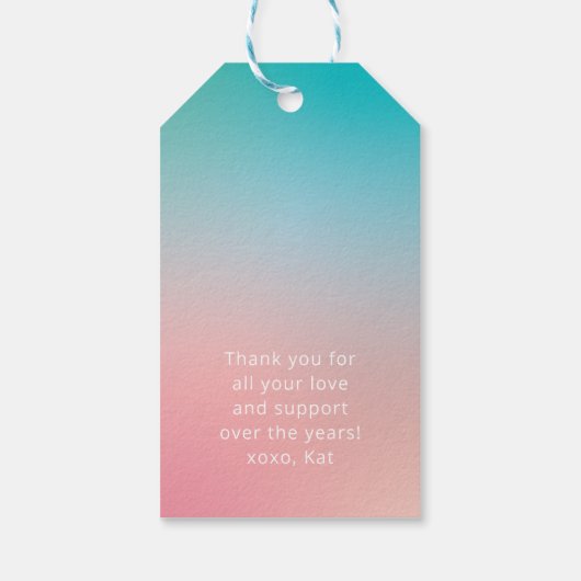 Sorbet Gradient Graduation Party Cadeaulabel (Achterkant)