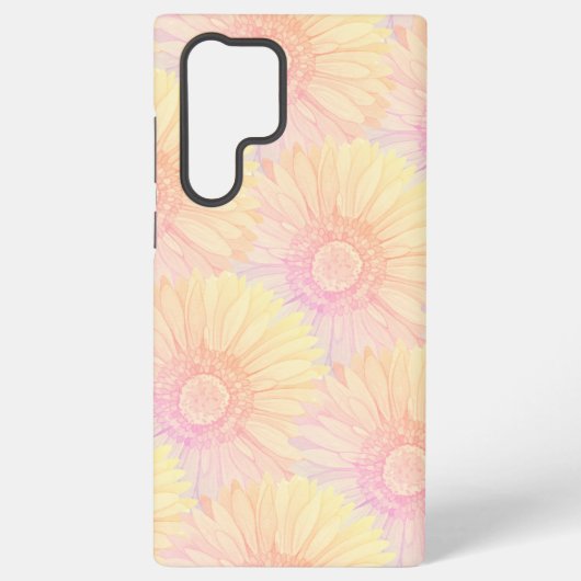 Sorbet pastel coloured daisy pattern - large samsung galaxy hoesje (Achterkant)