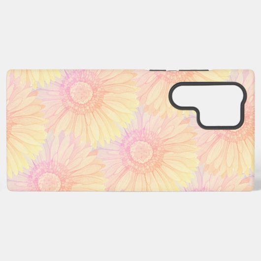 Sorbet pastel coloured daisy pattern - large samsung galaxy hoesje (Achterkant horizontaal)
