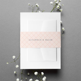 Sorbet | Peach Lattice Personalized Weddenschap Uitnodigingen Wikkel