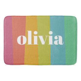 Sorbet Rainbow Kleuren Aangepaste Naam Zomer Badmat